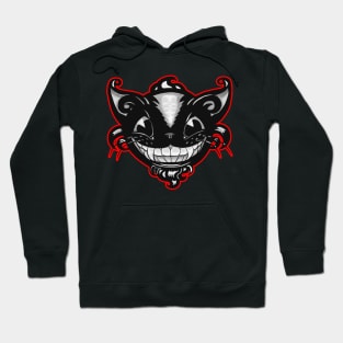 1930s Cartoon Smiling Cat - Red Outline Hoodie